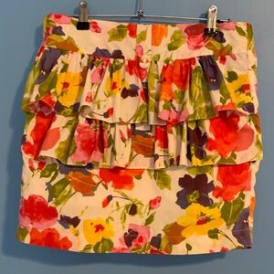 Vintage Floral Ruffle Skirt
